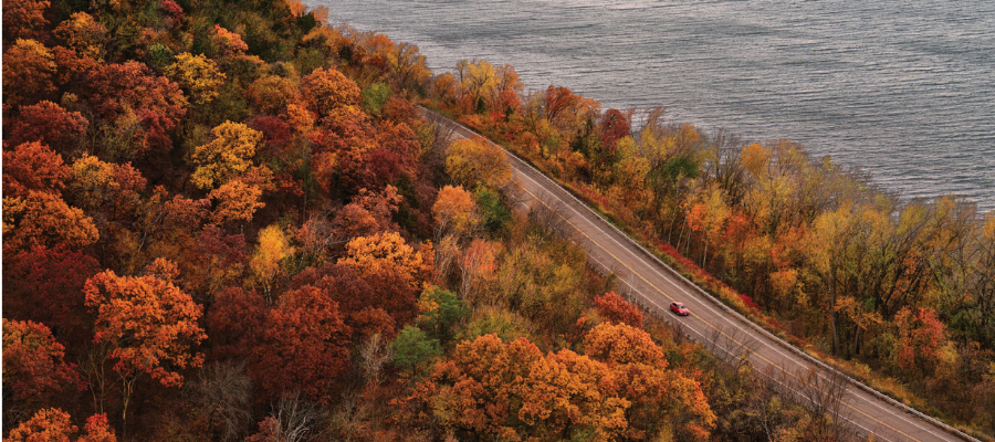 The Great River Road in fall