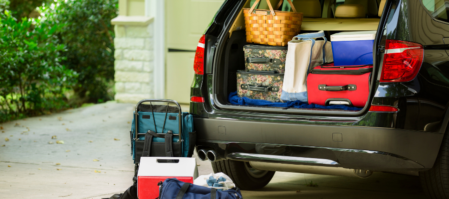 Travel therapist packing for a road trip