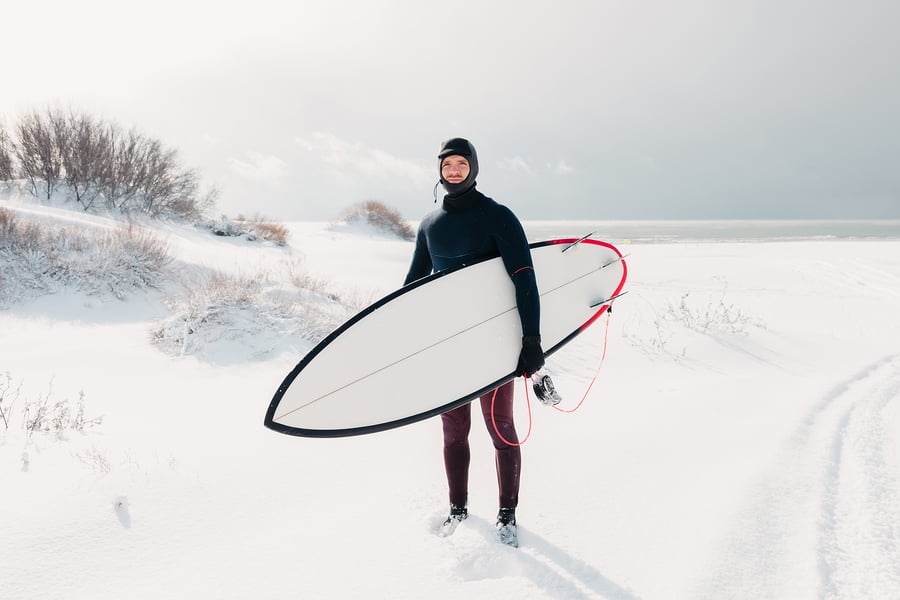 Man doing a winter sport