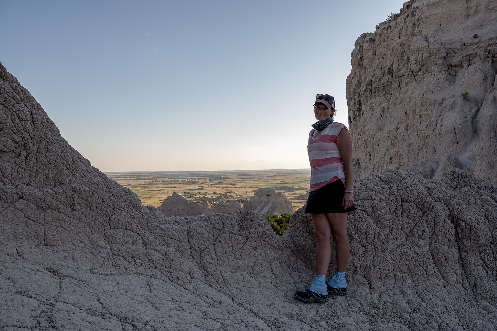 travel therapist on a hike in a new city